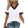 image:imageWIHOLL Womens Tops Boho Summer Outfits 2026 Short Sleeve Shirts with Bottons Beach Vacation Clothes Casual S3XL01white