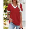 image:imageWIHOLL Womens Tops Boho Summer Outfits 2026 Short Sleeve Shirts with Bottons Beach Vacation Clothes Casual S3XL02red