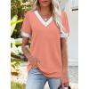 image:imageWIHOLL Womens Tops Boho Summer Outfits 2026 Short Sleeve Shirts with Bottons Beach Vacation Clothes Casual S3XL04coral