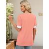 image:imageWIHOLL Womens Tops Boho Summer Outfits 2026 Short Sleeve Shirts with Bottons Beach Vacation Clothes Casual S3XL04coral