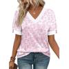 image:imageWIHOLL Womens Tops Boho Summer Outfits 2026 Short Sleeve Shirts with Bottons Beach Vacation Clothes Casual S3XL05pink Print