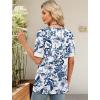 image:imageWIHOLL Womens Tops Boho Summer Outfits 2026 Short Sleeve Shirts with Bottons Beach Vacation Clothes Casual S3XL05white Tribal Blue Floral
