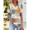 image:imageWIHOLL Womens Tops Boho Summer Outfits 2026 Short Sleeve Shirts with Bottons Beach Vacation Clothes Casual S3XL06plaid
