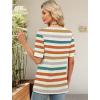 image:imageWIHOLL Womens Tops Boho Summer Outfits 2026 Short Sleeve Shirts with Bottons Beach Vacation Clothes Casual S3XL06striped Orange