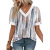 image:imageWIHOLL Womens Tops Boho Summer Outfits 2026 Short Sleeve Shirts with Bottons Beach Vacation Clothes Casual S3XL07tie Dye