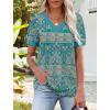 image:imageWIHOLL Womens Tops Boho Summer Outfits 2026 Short Sleeve Shirts with Bottons Beach Vacation Clothes Casual S3XL08green Print