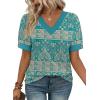 image:imageWIHOLL Womens Tops Boho Summer Outfits 2026 Short Sleeve Shirts with Bottons Beach Vacation Clothes Casual S3XL08green Print