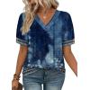image:imageWIHOLL Womens Tops Boho Summer Outfits 2026 Short Sleeve Shirts with Bottons Beach Vacation Clothes Casual S3XL08navy Print