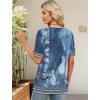 image:imageWIHOLL Womens Tops Boho Summer Outfits 2026 Short Sleeve Shirts with Bottons Beach Vacation Clothes Casual S3XL08navy Print
