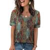 image:imageWIHOLL Womens Tops Boho Summer Outfits 2026 Short Sleeve Shirts with Bottons Beach Vacation Clothes Casual S3XL08vintage Boho