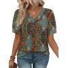 image:imageWIHOLL Womens Tops Boho Summer Outfits 2026 Short Sleeve Shirts with Bottons Beach Vacation Clothes Casual S3XL08vintage Boho