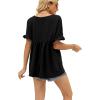 image:imageWIHOLL Womens Tops Casual V Neck Ruffle Sleeve T Shirts Babydoll Loose Fit Peplum Tops0black