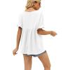 image:imageWIHOLL Womens Tops Casual V Neck Ruffle Sleeve T Shirts Babydoll Loose Fit Peplum Tops0white