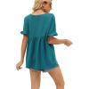 image:imageWIHOLL Womens Tops Casual V Neck Ruffle Sleeve T Shirts Babydoll Loose Fit Peplum Tops2sky Blue