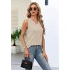 image:imageWIHOLL Womens V Neck Lightweight Sweaters Vest Dressy Casual Trendy Tank Tops AllSeason Cozy OutfitsApricot