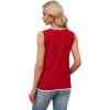 image:imageWIHOLL Womens V Neck Lightweight Sweaters Vest Dressy Casual Trendy Tank Tops AllSeason Cozy OutfitsRed