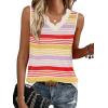 image:imageWIHOLL Womens V Neck Lightweight Sweaters Vest Dressy Casual Trendy Tank Tops AllSeason Cozy OutfitsZrainbow Striped