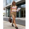 image:imageWIHOLL Womens V Neck Lightweight Sweaters Vest Dressy Casual Trendy Tank Tops AllSeason Cozy OutfitsZrainbow Striped