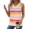 image:imageWIHOLL Womens V Neck Lightweight Sweaters Vest Dressy Casual Trendy Tank Tops AllSeason Cozy OutfitsZrainbow Striped