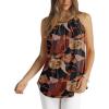 image:imageWlHOLL Womens Pleated Tank Tops Spaghetti Strap Camisole Halter Tops Curved Hem Fashion 2026Bkhaki Flower