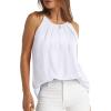 image:imageWlHOLL Womens Pleated Tank Tops Spaghetti Strap Camisole Halter Tops Curved Hem Fashion 2026Cwhite