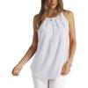 image:imageWlHOLL Womens Pleated Tank Tops Spaghetti Strap Camisole Halter Tops Curved Hem Fashion 2026Cwhite