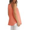 image:imageWlHOLL Womens Pleated Tank Tops Spaghetti Strap Camisole Halter Tops Curved Hem Fashion 2026Dcoral
