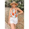 image:imageWlHOLL Womens Pleated Tank Tops Spaghetti Strap Camisole Halter Tops Curved Hem Fashion 2026Ecolorful