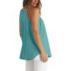 image:imageWlHOLL Womens Pleated Tank Tops Spaghetti Strap Camisole Halter Tops Curved Hem Fashion 2026Gblue Green