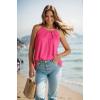 image:imageWlHOLL Womens Pleated Tank Tops Spaghetti Strap Camisole Halter Tops Curved Hem Fashion 2026Ghot Pink