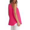 image:imageWlHOLL Womens Pleated Tank Tops Spaghetti Strap Camisole Halter Tops Curved Hem Fashion 2026Ghot Pink