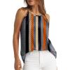 image:imageWlHOLL Womens Pleated Tank Tops Spaghetti Strap Camisole Halter Tops Curved Hem Fashion 2026Hkhaki Stripe