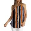image:imageWlHOLL Womens Pleated Tank Tops Spaghetti Strap Camisole Halter Tops Curved Hem Fashion 2026Hkhaki Stripe