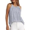 image:imageWlHOLL Womens Pleated Tank Tops Spaghetti Strap Camisole Halter Tops Curved Hem Fashion 2026Jblue Striped