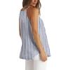 image:imageWlHOLL Womens Pleated Tank Tops Spaghetti Strap Camisole Halter Tops Curved Hem Fashion 2026Jblue Striped