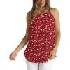 image:imageWlHOLL Womens Pleated Tank Tops Spaghetti Strap Camisole Halter Tops Curved Hem Fashion 2026Jred Dot
