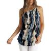 image:imageWlHOLL Womens Pleated Tank Tops Spaghetti Strap Camisole Halter Tops Curved Hem Fashion 2026Jtie Dye