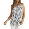 image:imageWlHOLL Womens Pleated Tank Tops Spaghetti Strap Camisole Halter Tops Curved Hem Fashion 2026Kmulti Leaf