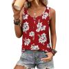 image:imageWIHOLL Tank Tops for Women Summer Tops Trendy Dressy Casual Spring Vacation Outfits Crewneck Button Down Sleeveless ShirtsPattern Red