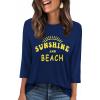 image:imageWIHOLL Womens 34 Length Sleeve Tops Crewneck Graphic Tees Casual Tunic Tops to Wear with Leggings Fashion Clothing Outfits1letter Print