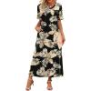 Floral Black Leaves