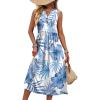 image:imageWIHOLL Womens Summer Dresses Maxi Dress Vacation Beach Sundresses 2026 with PocketsFloral Blue Leaves