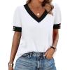 image:imageWIHOLL Womens Tops Boho Summer Outfits 2026 Short Sleeve Shirts with Bottons Beach Vacation Clothes Casual S3XL01white