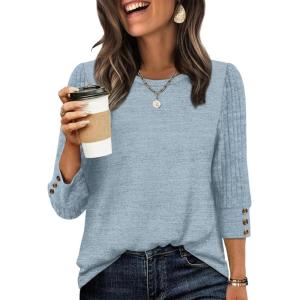 image:imageWIHOLL 34 Length Sleeve Womens Tops Sweaters Shirts Lightweight Spring Outfits 2026 Winter Clothing S3XL03blue