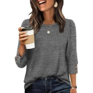 image:imageWIHOLL 34 Length Sleeve Womens Tops Sweaters Shirts Lightweight Spring Outfits 2026 Winter Clothing S3XL04dark Grey