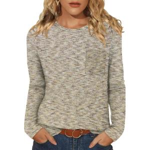 image:imageWIHOLL Long Sleeve Shirts for Women Waffle Knit Trendy Spring Fashion 2026 Dressy Casual Blouses Teacher OutfitsColorful Khaki