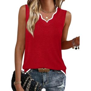 image:imageWIHOLL Womens V Neck Lightweight Sweaters Vest Dressy Casual Trendy Tank Tops AllSeason Cozy OutfitsRed