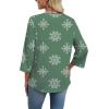 image:imageWIHOLL 34 Length Sleeve Womens Tops Boho V Neck Lace Shirt Trendy Blouses Dressy Casual Vacation Clothes S3XL01  Light Green