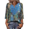 image:imageWIHOLL 34 Length Sleeve Womens Tops Boho V Neck Lace Shirt Trendy Blouses Dressy Casual Vacation Clothes S3XL01  Vintage Boho