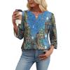 image:imageWIHOLL 34 Length Sleeve Womens Tops Boho V Neck Lace Shirt Trendy Blouses Dressy Casual Vacation Clothes S3XL01  Vintage Boho